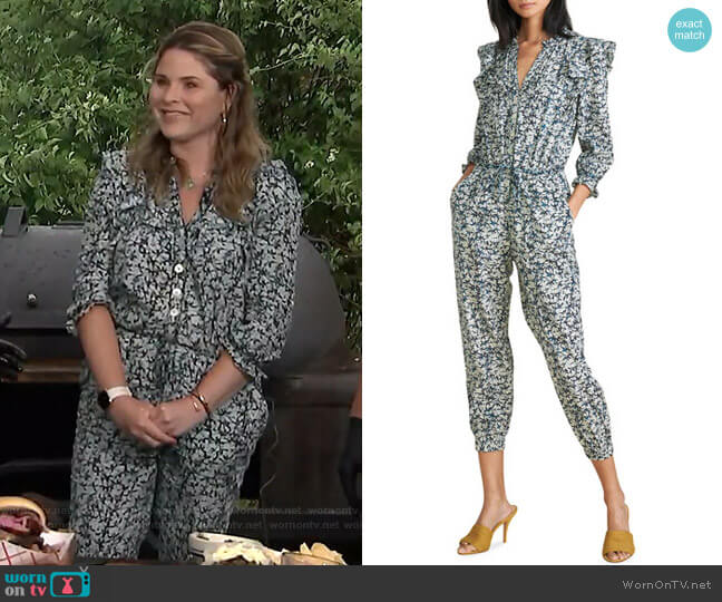 Veronica Beard Tanay Printed Cotton Jumpsuit worn by Jenna Bush Hager on Today