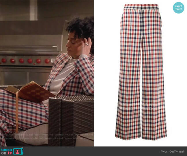 Victoria Victoria Beckham Checked Pants worn by Rainbow Johnson (Tracee Ellis Ross) on Black-ish