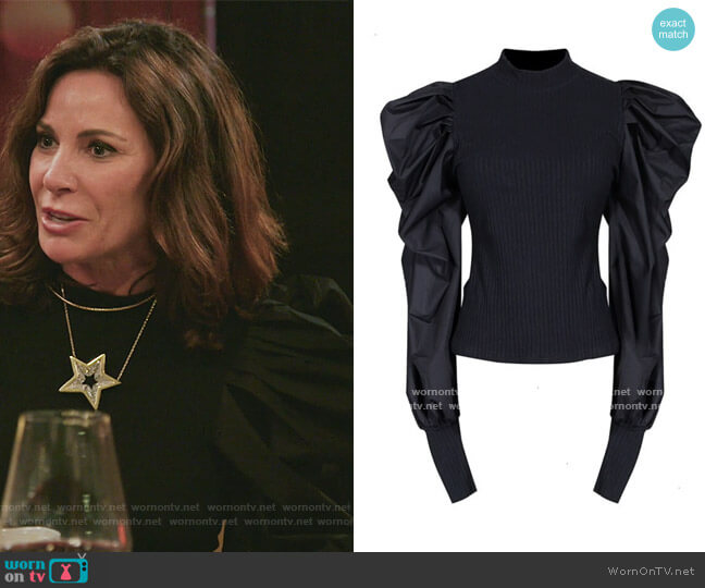 Vinashny Cotton Sweater Blouse worn by Luann de Lesseps on The Real Housewives of New York City