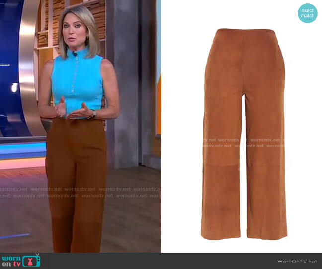Vince Suede Culottes worn by Amy Robach on Good Morning America