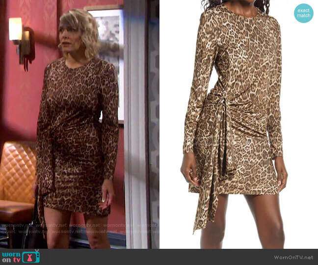 Wayf Sonomals Side Tie Long Sleeve Minidress worn by Nicole Walker (Arianne Zucker) on Days of our Lives