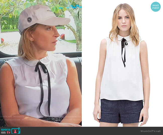 We Heart Doll Collar Sleeveless Slim Slim Loose Tide Shirts Blouse worn by Sonja Morgan on The Real Housewives of New York City