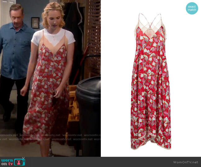 Zadig & Voltaire Risty Paisley Psyche dress worn by Mandy Baxter (Molly McCook) on Last Man Standing