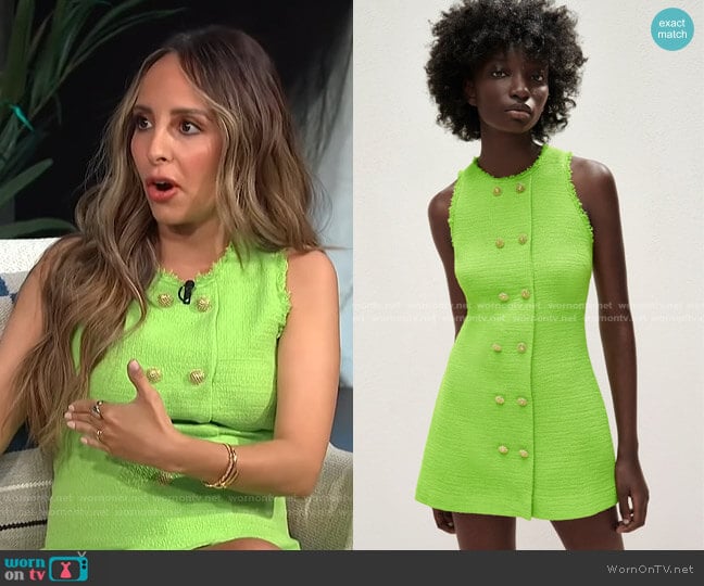 Buttons by Zara Textured Weave Dress worn by Lilliana Vazquez on E! News
