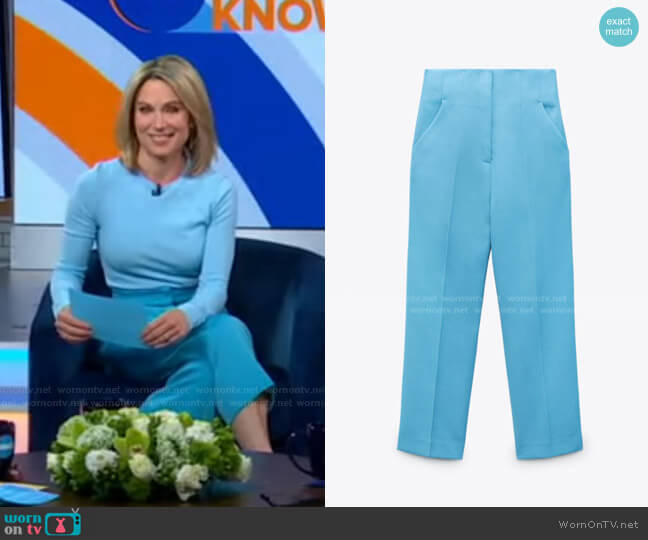 Zara High-Waisted Pants worn by Amy Robach on Good Morning America