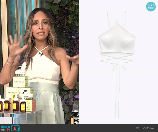 Zara Linen Blend Crop Top worn by Lilliana Vazquez on E! News