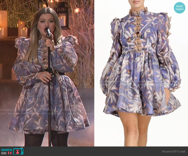 Zimmermann Botanica Butterfly Mini Dress worn by Kelly Clarkson on The Voice