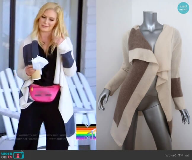 360 Cashmere Colorblock Draped Cardigan worn by Heidi Montag (Heidi Montag) on The Hills New Beginnings