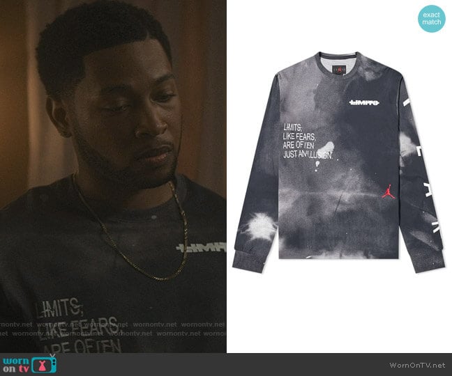 Air Jordan Long Sleeve Fearless Tee worn by Emmett (Jacob Latimore) on The Chi