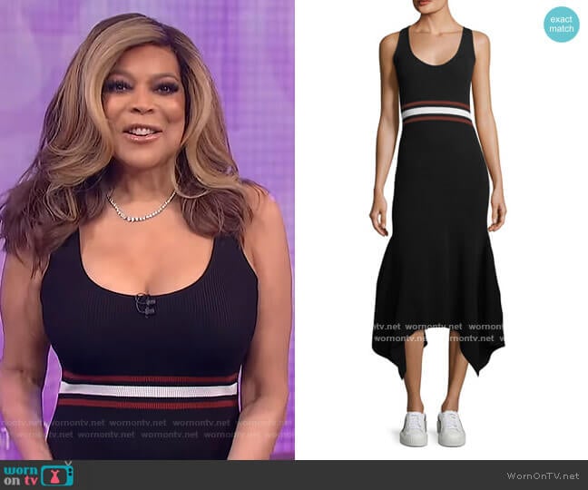 A.L.C. Anders Scoop-Neck Sleeveless Fitted Handkerchief-Hem Dress worn by Wendy Williams on The Wendy Williams Show