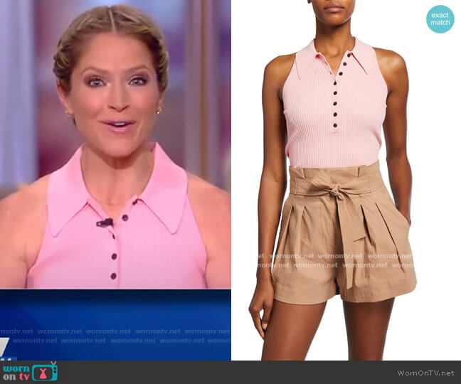 A.L.C. Asher Sleeveless Knit Polo Top worn by Sara Haines on The View
