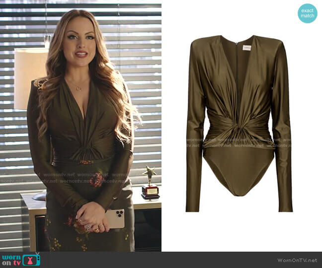 Alexandre Vauthier Stretch-Jersey bodysuit worn by Fallon Carrington (Elizabeth Gillies) on Dynasty