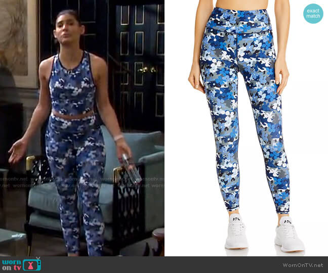 AQUA Athletic Printed Leggings worn by Gabi Hernandez (Camila Banus) on Days of our Lives
