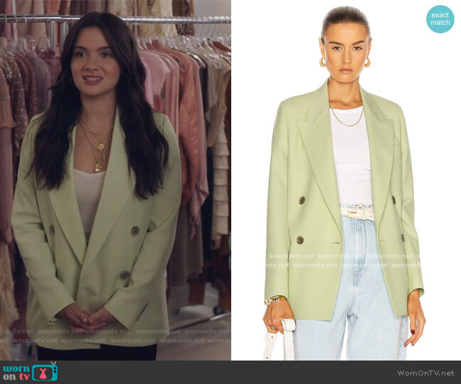 Acne Studios Green Wool Double-Breasted Suit Blazer worn by Jane Sloan (Katie Stevens) on The Bold Type