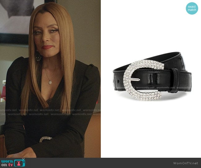 Alessandra Rich Embossed Leather & Crystal Belt worn by Dominique Deveraux (Michael Michele) on Dynasty