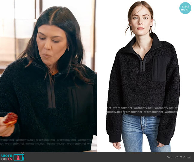 Alexander Wang Fleece Half Zip Turtleneck worn by Kourtney Kardashian on Keeping Up with the Kardashians