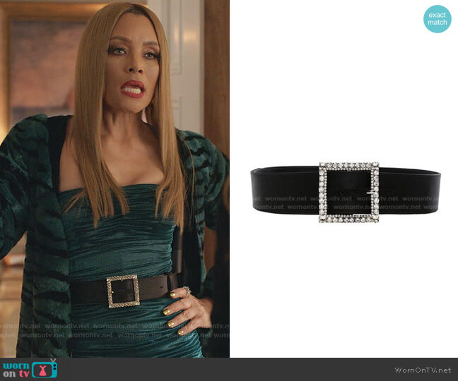 Alexandre Vauthier Crystal Buckle Belt worn by Dominique Deveraux (Michael Michele) on Dynasty