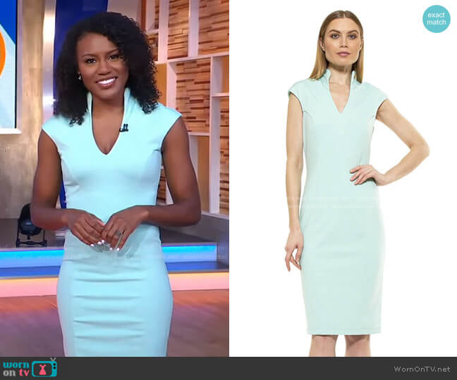 Alexia Admor Katrina V Neck Midi Dress worn by Janai Norman on Good Morning America