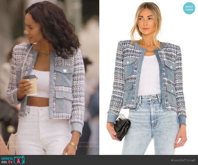 Alice + Olivia Avis Patch Pocket Jacket worn by Layla Keating (Greta Onieogou) on All American