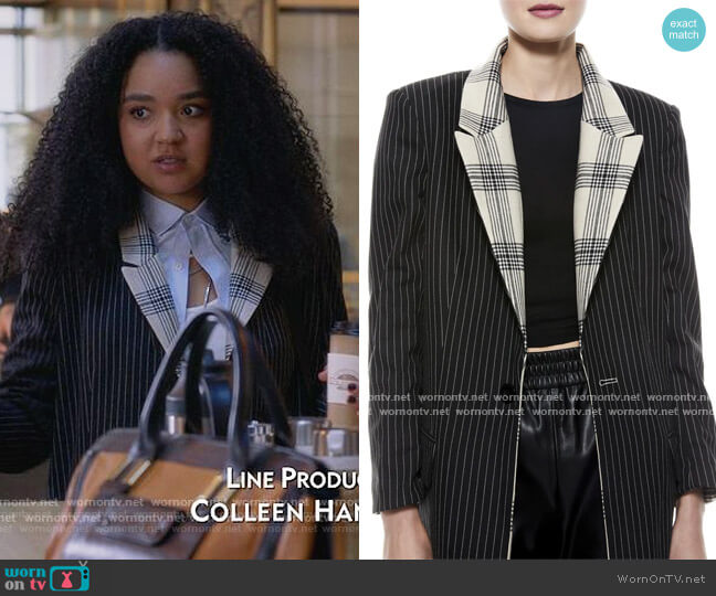 Alice + Olivia Ivan Reversible Boxy Coat worn by Kat Edison (Aisha Dee) on The Bold Type