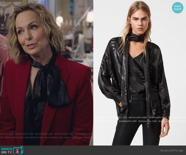 All Saints Cesey Viola Crossover Top worn by Jacqueline (Melora Hardin) on The Bold Type
