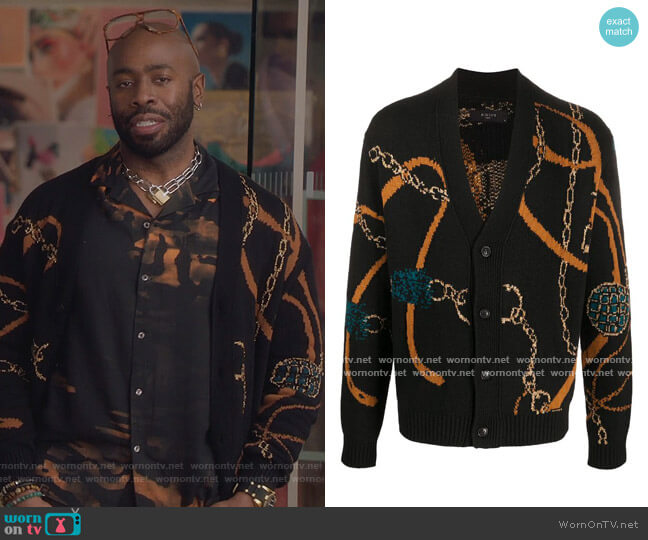 Amiri Patterned V-neck cardigan