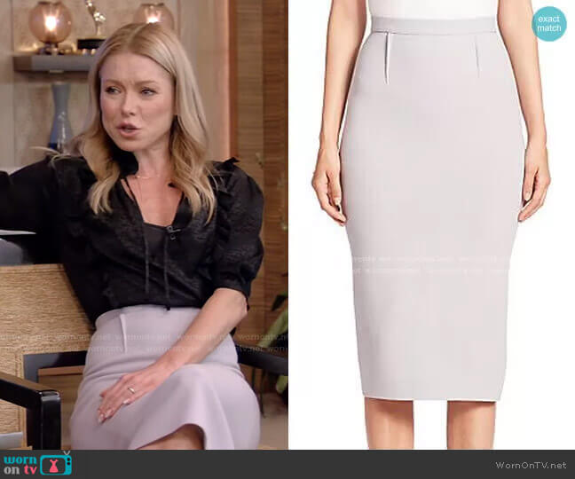 Roland Mouret Arreton Pencil Skirt worn by Kelly Ripa on Live with Kelly and Mark
