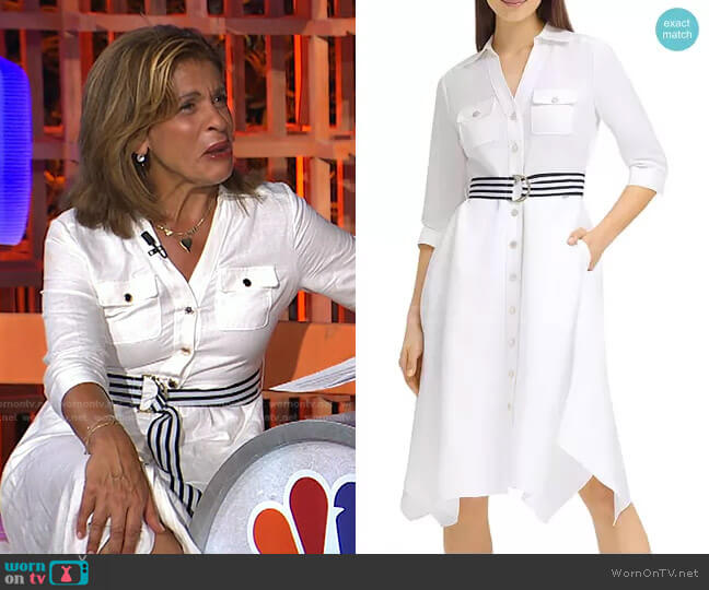Karl Lagerfeld Asymmetrical Hem Midi Dress worn by Hoda Kotb on Today