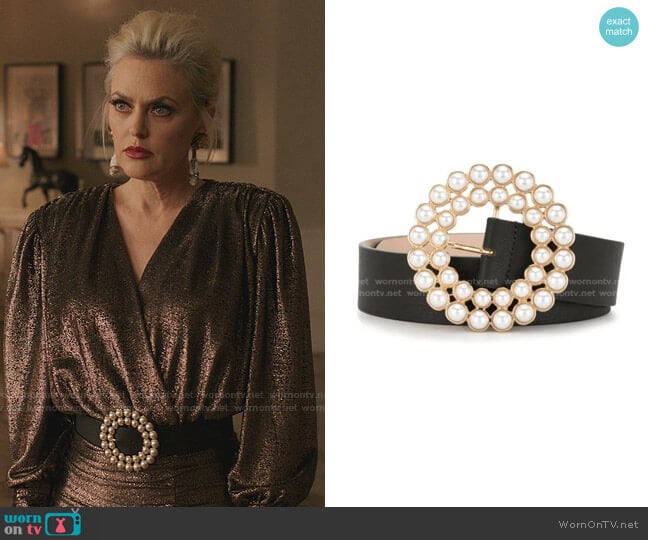 B-Low The Belt Pearl Buckle Belt worn by Alexis Carrington (Elaine Hendrix) on Dynasty