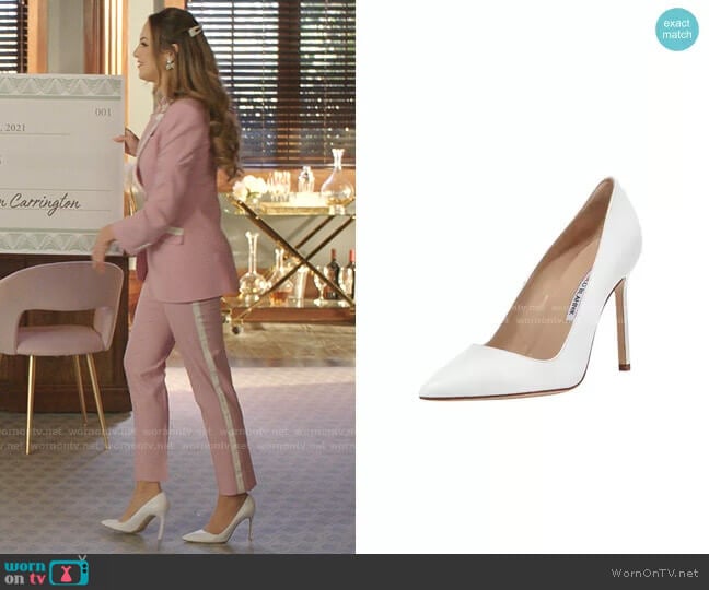 Manolo Blahnik BB Point Toe Pumps worn by Fallon Carrington (Elizabeth Gillies) on Dynasty