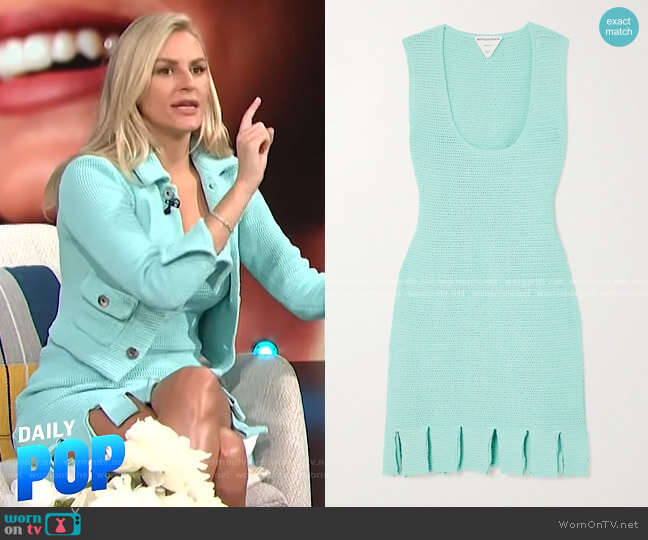 Bottega Veneta Crop Knit Jacket worn by Morgan Stewart on E! News