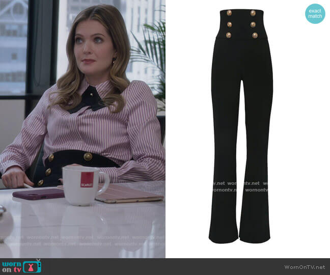Balmain High Waist Viscose Wide Leg Pants worn by Sutton (Meghann Fahy) on The Bold Type