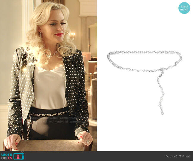 Black & Brown Silver Chain Belt worn by Alexis Carrington (Elaine Hendrix) on Dynasty