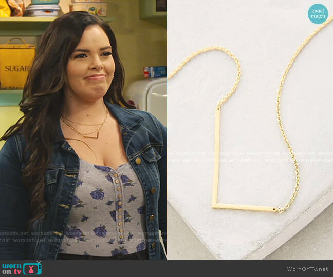 Anthropologie Block Letter Monogram Necklace worn by Lou Hockhauser (Miranda May) on Bunkd