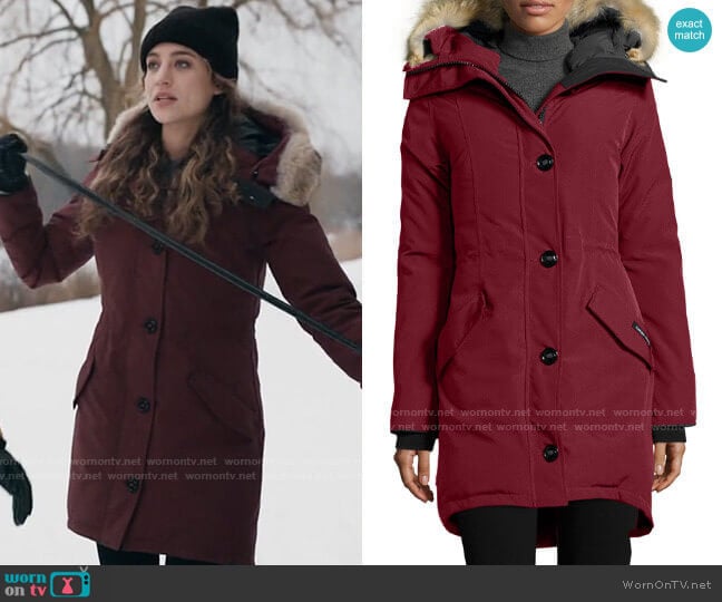 Canada Goose Rossclair Parka worn by Sarah Cooper (Stella Baker) on The Republic of Sarah