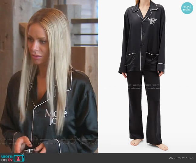 More Joy by Christopher Kane More Joy-Print Silk-Satin Pyjamas worn by Dorit Kemsley on The Real Housewives of Beverly Hills