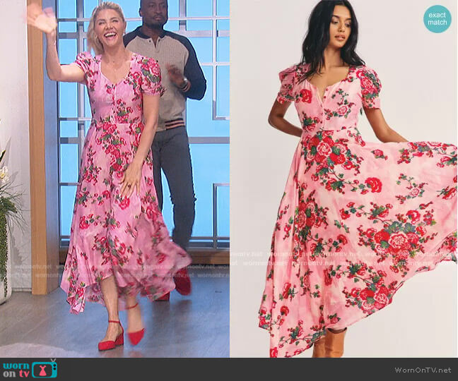 Love Shack Fancy Coralie Maxi Dress worn by Amanda Kloots on The Talk