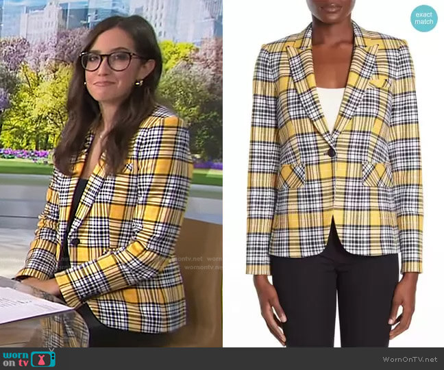 Veronica Beard Cutaway Plaid Dickey Jacket worn by Savannah Sellers on Today