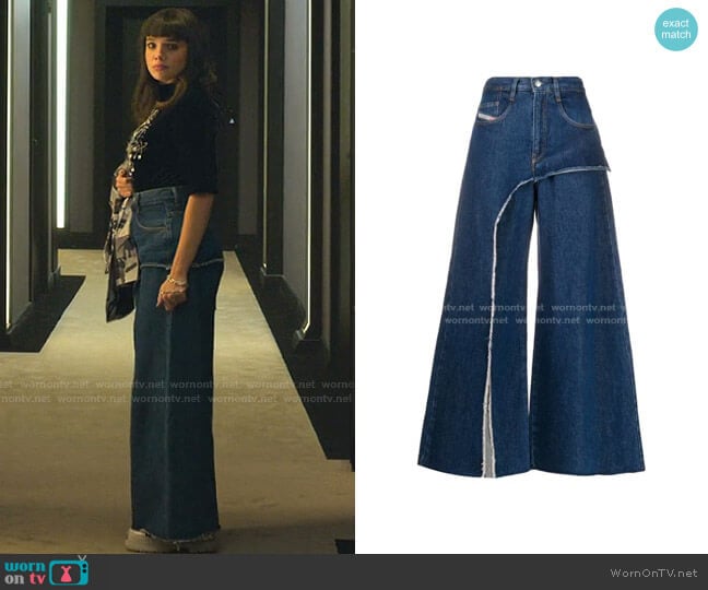 Diesel D-Izzier Wide Leg Jeans worn by Mencia Blanco (Martina Cariddi) on Elite