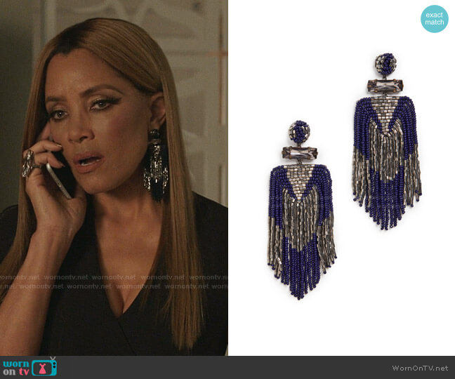 Deepa Gurnani Jody Earrings worn by Dominique Deveraux (Michael Michele) on Dynasty