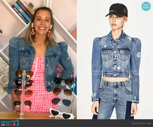 Zara Denim Jacket with Puff Sleeves