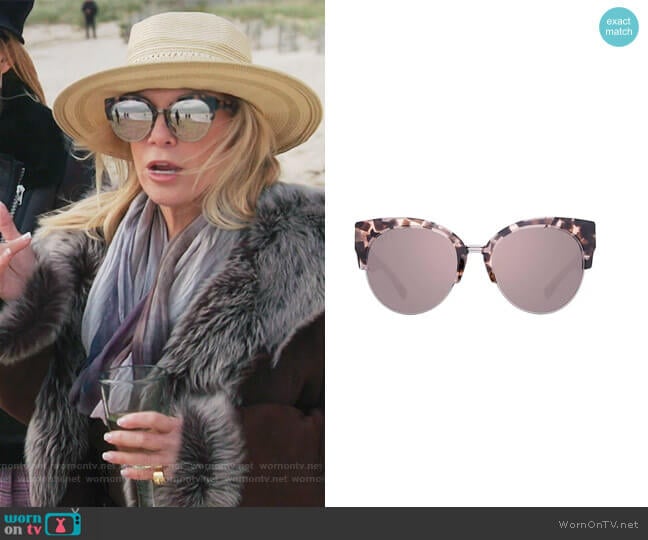Diff Stella 55mm Polarized Cat Eye Sunglasses worn by Ramona Singer on The Real Housewives of New York City