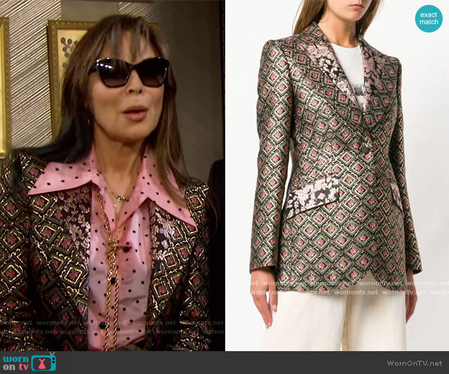 Dolce & Gabbana Jacquard Blazer worn by Kate Roberts (Lauren Koslow) on Days of our Lives