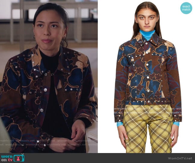 Dries Van Noten Purple & Brown Denim Floral Jacket