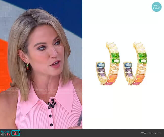 Ragen Emerald Rainbow Hoops worn by Amy Robach on Good Morning America