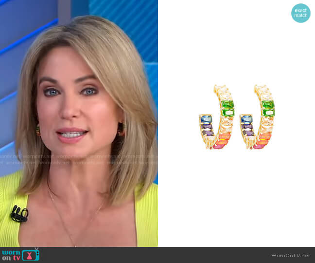 Ragen Emerald Rainbow Hoops worn by Amy Robach on Good Morning America