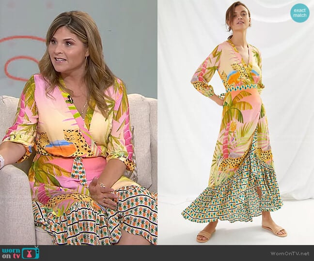 Farm Rio Tropical Wrap Maxi Dress worn by Jenna Bush Hager on Today