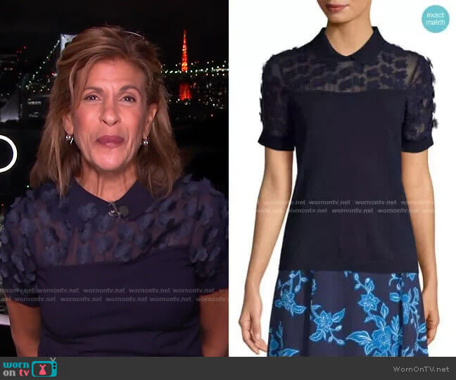 Draper James Fleurette Embellished Sweater worn by Hoda Kotb on Today