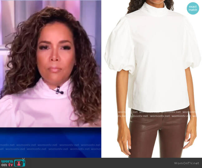 Frame Margot Puff Sleeve Top worn by Sunny Hostin on The View