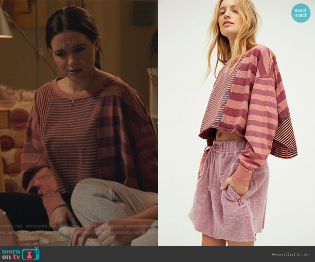 Free People I Love Stripes Tee worn by Jane Sloan (Katie Stevens) on The Bold Type